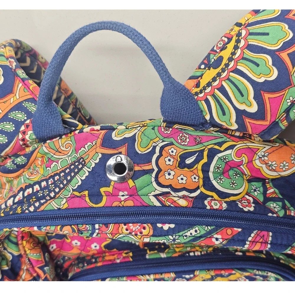 Vera Bradley Lilli Bell Paisley Quilted Cotton Backpack Multi-Color Boho Bag